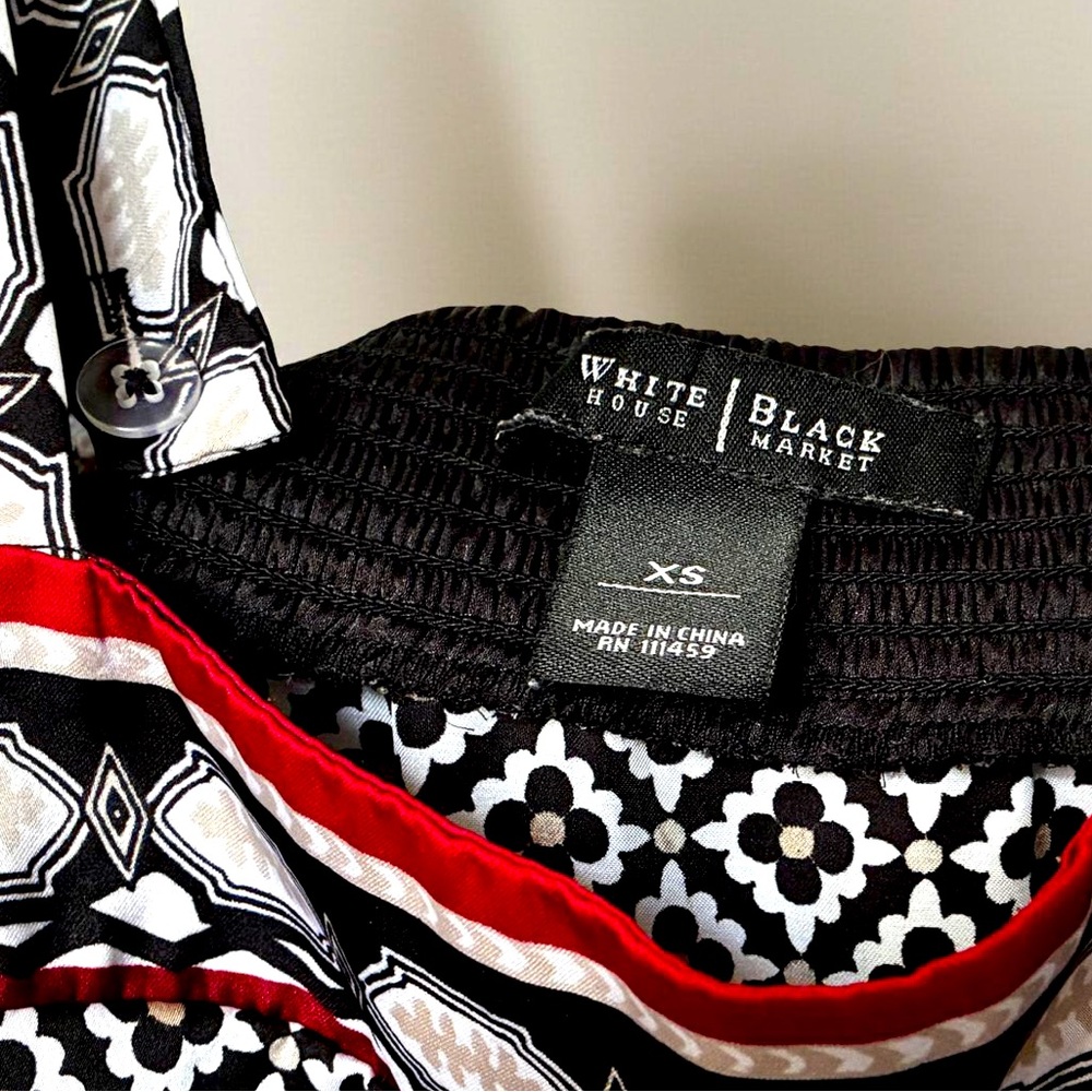 White House Black Market Smocked Convertible Top - Picture 4 of 4